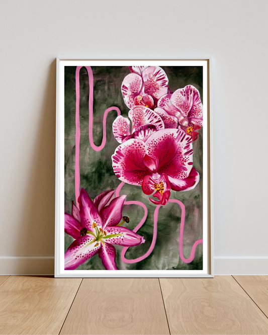 Orchid & Lily Print
